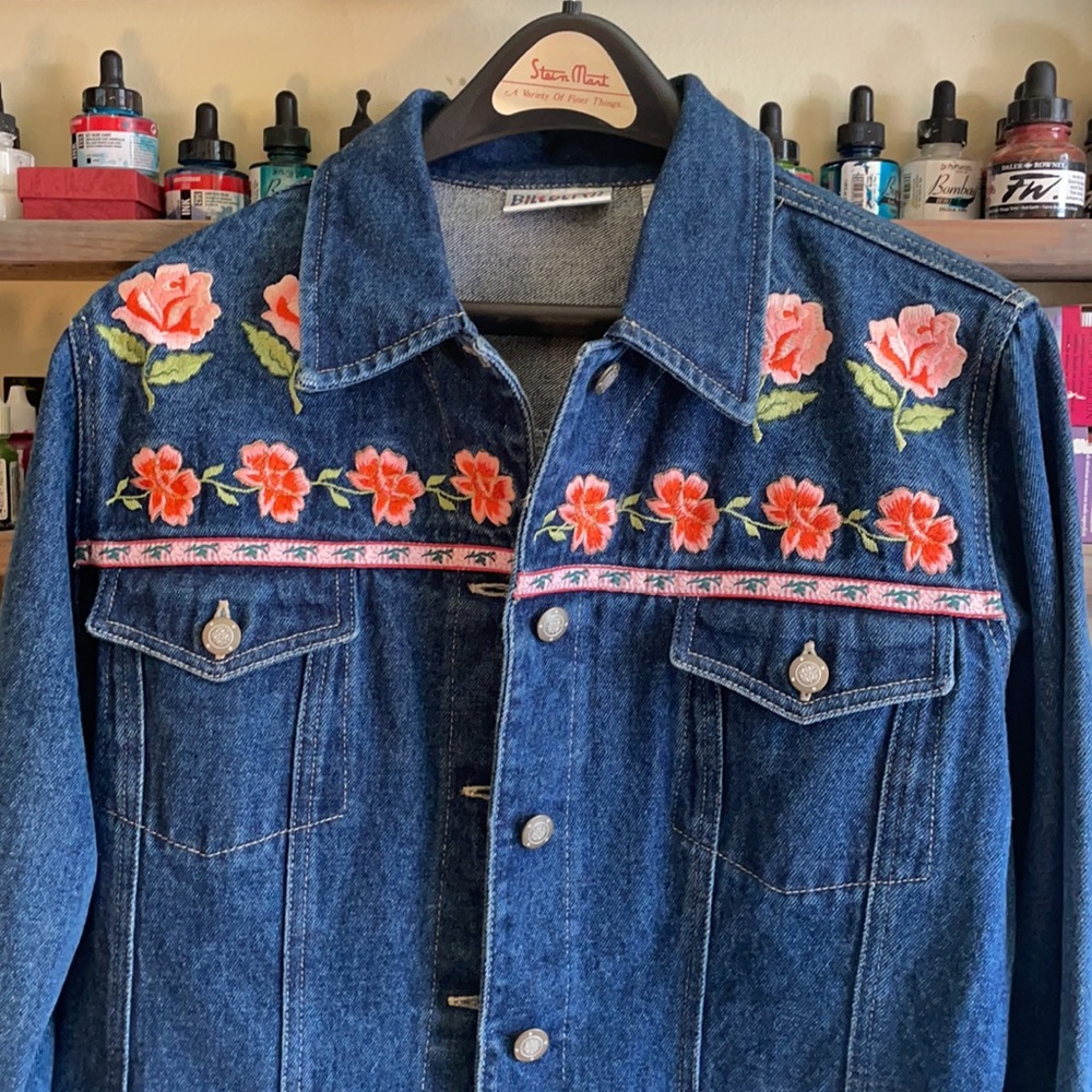 Vintage Billblass jeans embroidered denim jacket - Picture 2 of 7